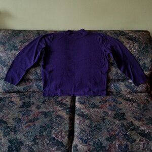 Dark mauve/purple, long sleeve, mock neck, light weight sweater, M, PM, TanJay
